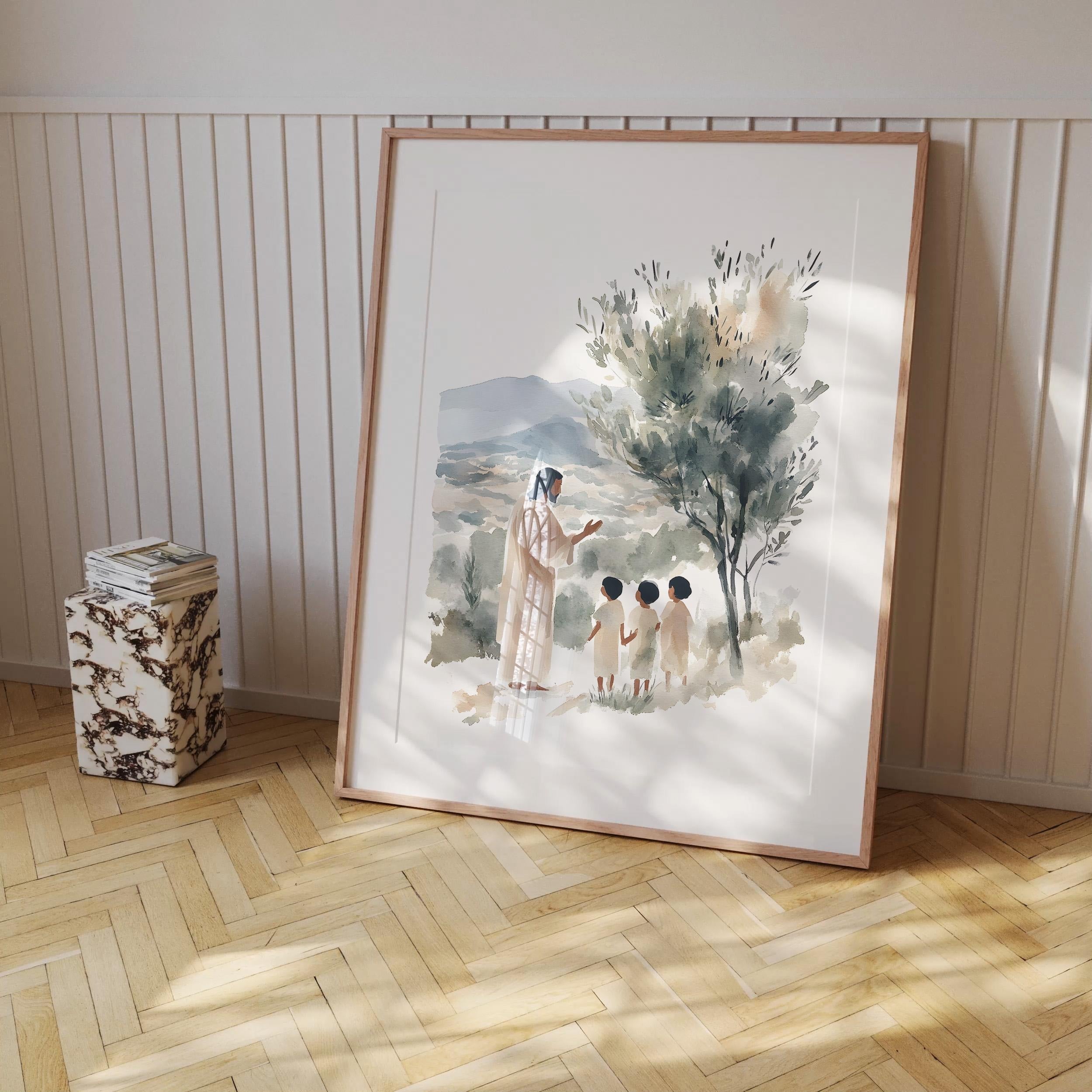 Set of 3 Christian Nursery Print Bible Verse Wall Art Neutral Nursery Decor Jesus Teaching Children Printable Fearfully and Wonderfully Made